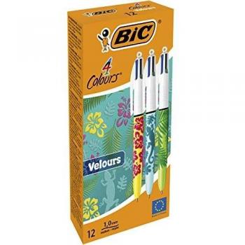 BIC 4 colores Velours - Bolígrafo motivos Naturaleza, punta media