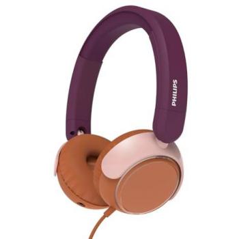 Auriculares Philips TAK 2000 para niños, con cable, limitación de volumen, micrófono y cancelación de ruido - Violeta Magenta