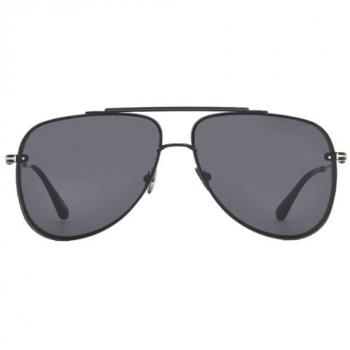 Tom Ford Leon FT1071 Classic Pilot Sunglasses with Grey Lenses, Black Unisex, Size 62 MM