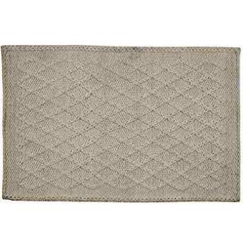 Alfombra de Lana Blanco Crema con Viscosa 60 x 90 cm Rectangular Tejida a Mano Boho