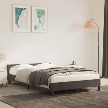 Estructura de cama con cabecero de terciopelo gris oscuro 120x190 cm