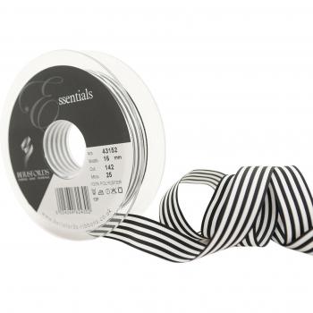 Cinta a rayas claras Berisfords 43152 de 25 m x 16 mm, color negro