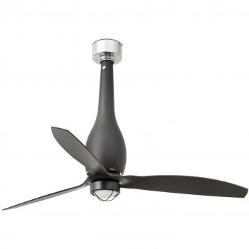 Ventilador de Techo Eterfan con Difusor de Cristal y Luz LED - Acero, 67,4 cm