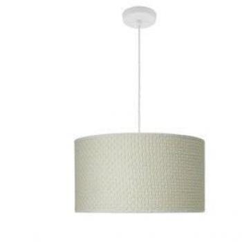 Lámpara Colgante Moderna 2xE27 Blanco/Cañizo Blanco Rectángulo 40x40cm con Difusor