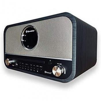 Roadstar HRA-1782ND+BK Equipo de Música Vintage con Radio DAB/DAB+/FM, Reproductor de CD-MP3/CDR/CDRW, Conectividad Bluetooth, Puerto USB para Grab