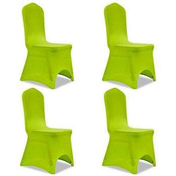 vidaXL Funda de Silla Modelo Elástica Lavable Pack de 4 Unidades de Color Verde
