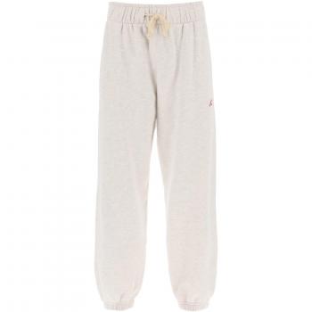 Autry Melange Sweatpants with Logo Patch - Size: L - Color: Grey - Material: Cotton - Gender: Female