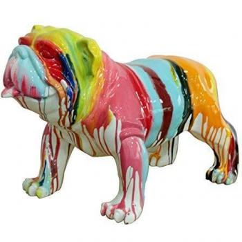 Figura Decorativa Perro Bulldog Kuatéh de Poliresina Multicolor 61x32x38 cm