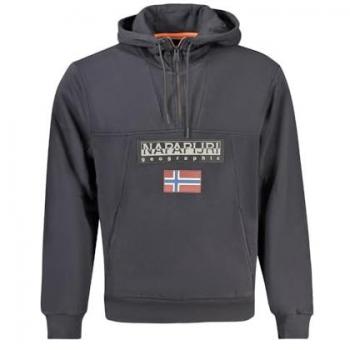 Napapijri Burgee Regular Fit Black Hoodie for Men Size M