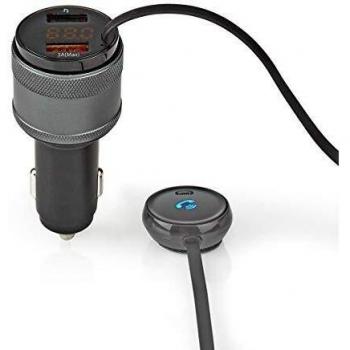 Nedis Transmisor FM Car Audio Transmisor FM Car Audio | Fijo | Llamadas Manos Libres | 0.8 | Pantalla LED | Carga USB | Gris/Negro Gris/Negro