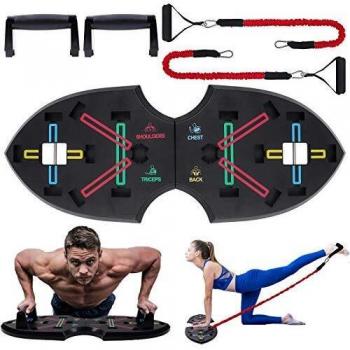 Push Up Rack Board, 12 en 1 equipo multifuncional plegable para ejercicios en el hogar, marco de entrenamiento portátil push-up, utilizado para hombres, mujeres, entrenamiento en el hogar