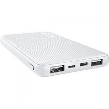 Trust Mobile Batería Externa 10000 mAh Primo Power Bank Ultrafina, Cargador Portátil Móvil para Tablets, Smartphones, iPhone, iPad - Blanco
