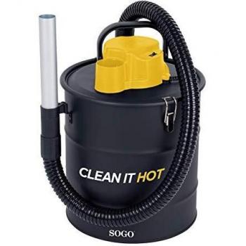 SOGO SS-16130 Aspirador de Ceniza y Soplador Para Encendido y Barrido de hojas, Aspiradora para Pellets, Chimeneas, Barbacoas, Estufas de Leña, Serrín, Cenizas - 1200W 20L - Color: Negro