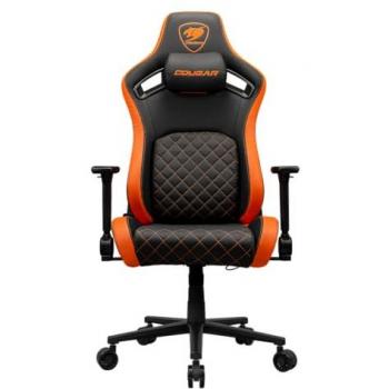 Silla Gaming COUGAR Defensor - Reposabrazos Plegables 4D - Cuero Sintético Hyper-Dura - Almohada para el Cuello - Soporta hasta 120 kg