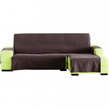 Eysa Lona Liso Chaise Longue 290 cm. Derecha Vista Frontal - Col. 17-Marron