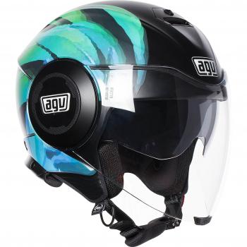 AGV Casco Jet Fluid Multi Kew Mat S Negro/Azul