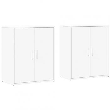 Aparador de madera de ingeniería 2 uds blanco 60x31x70 cm, Armario de Almacenamiento, gabinete aparador, Mueble para Pasillo, Buffet
