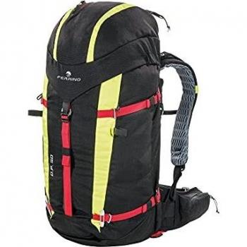 Mochila de Montañismo Ferrino O.P. 50L Negra con detalles Amarillos y Rojos