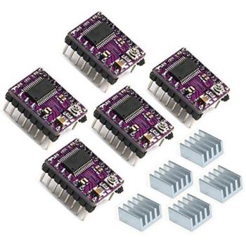 Geeetech DRV8825 Motor de pasos, 4 capas + disipador de calor + adhesivo para impresora 3D Reprap RP A4988, pack de 5 piezas