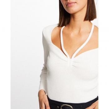 Jersey de mujer acanalado con rayas