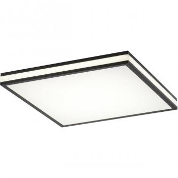 Lámpara de techo cuadrada negra con LED RGBW y mando a distancia, 45x45cm, modelo Trafalgar