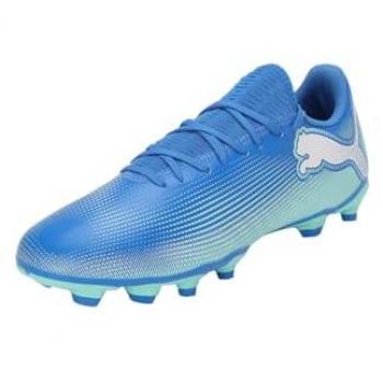 Puma Botas de Fútbol Future 7 Play FG/AG, Hyperlink Blue Mint White, 47 EU