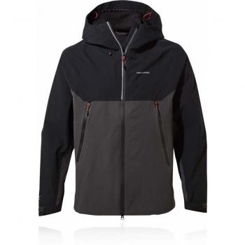 Craghoppers Chaquetas Trelawney para hombre, Hombre, Chaquetas Impermeable Shell, CMW772 E5770, Pimienta negra/Negro, L