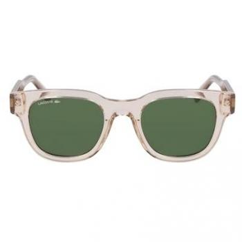Lacoste L6023S Unisex Oval Full-Rim Sunglasses in Medium Beige Bio-Plastic Frame