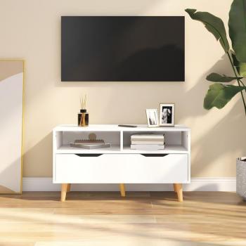 Mueble para TV de madera contrachapada 90x40x48,5 cm - Mueble de salón, mesa de TV, mueble televisor en color blanco