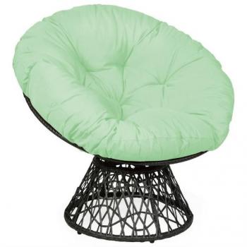 Rattan Ergonomic Swivel Papasan Chair - Green