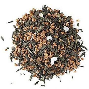 Aromas de Té - Té Verde Japonés Bancha - Té Verde Genmaicha - Con Arroz Pelado - Ideal para consumir por la mañana - Bebida Energizante Natural - Bajo en Teína - 40 gr.