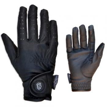 Guantes de Equitación Serino Negros Talla L - Equipamiento Artesanal para Caballo