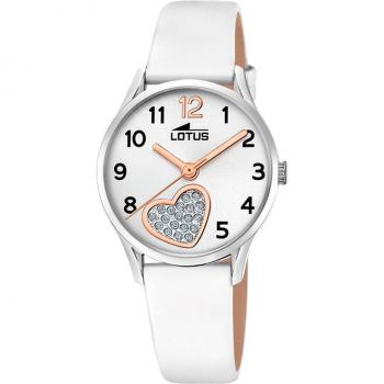 Reloj Lotus Junior 18406/E para Niña con Correa de Piel Blanca y Esfera Blanca + Pulsera Lotus Silver