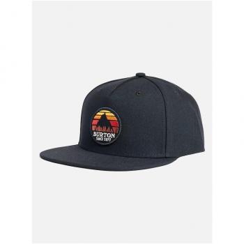 Gorra Burton Underhill negra con diseño clásico, ajuste snapback, material de poliéster, visera plana y bordado en la parte frontal