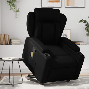 Sillón reclinable de masaje de pie cuero artificial negro, crema y marrón vidaXL