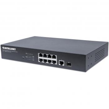 Intellinet Web-Smart Switch Fast Ethernet 8 Porte PoE+ con Porta Gigabit Combo