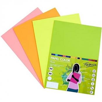 FABRISA 15635-Papel 80G A4 250H Surtido Flúor