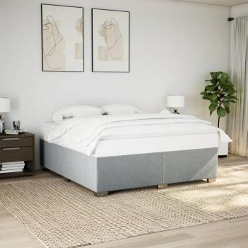 Cama solar sin colchón de Tela Gris Claro 200x200 cm, Estructura de cama gris claro tela 200x200 cm Vidaxl Gris
