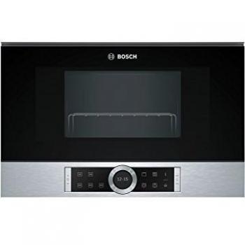 Bosch BEL634GS1 Serie 8 - Microondas integrable/encastre, con grill, 21 L, 900 W, color negro con acero inoxidable