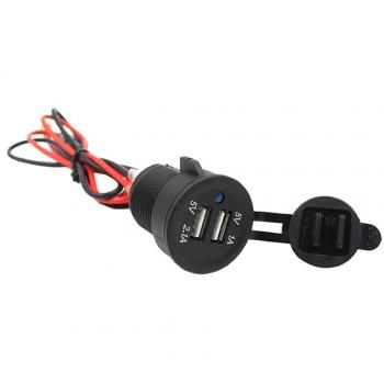 Gazechimp Cargador de Doble USB de Motocicleta Impermeable Tomacorriente DC 12V 3.1A Montaje en Panel