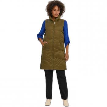 Chaleco midi acolchado 3/4 para mujer Vero Moda Uppsala - Verde Oscuro