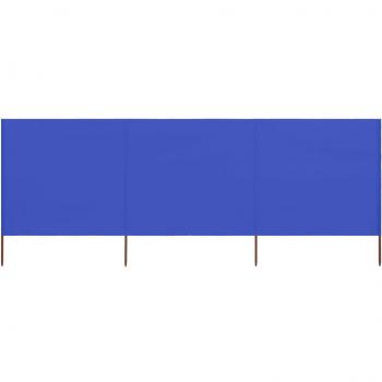 Paravientos de playa vidaXL de 3 paneles en tela azul claro 400x120 cm
