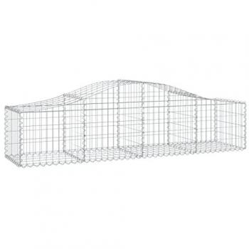 Cestas de gaviones 50 uds forma de arco hierro 200x50x40/60 cm Plateado