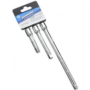 Silverline 598440 - Vaso estándar para llaves, 3 pzas Vaso 1/4