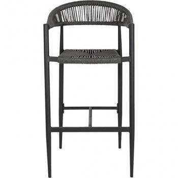 Taburete de Aluminio y Ratán en Color Negro con Diseño Moderno y Elegante