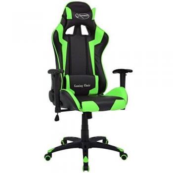 vidaXL Silla Escritorio Reclinable Verde Sillón Banco Asiento Giratoria Mueble