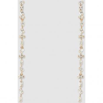 Pendientes Dada Burma White Baguette de oro rosa con circonitas.