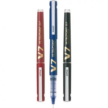 Bolígrafo Pilot V-7 Hi-Tecpoint Recargable con 3 Recambios de Tinta Negra