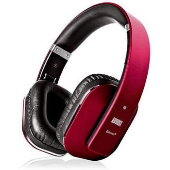 August EP650–Auriculares Bluetooth Inalámbrico–Auriculares Diadema Casco Plegable-Sonido Estéreo Bass Rich-Auriculares Orejeras Cómodas con NFC y aptX,Color Rojo