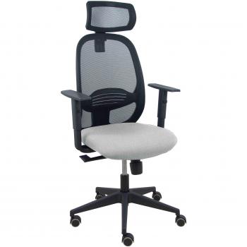 Silla Cilanco Negra Malla Negra Asiento Bali Gris Claro Brazo Regulable Cabecero Regulable
